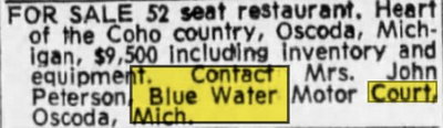 Blue Water Motel - Aug 11 1969 Article (newer photo)